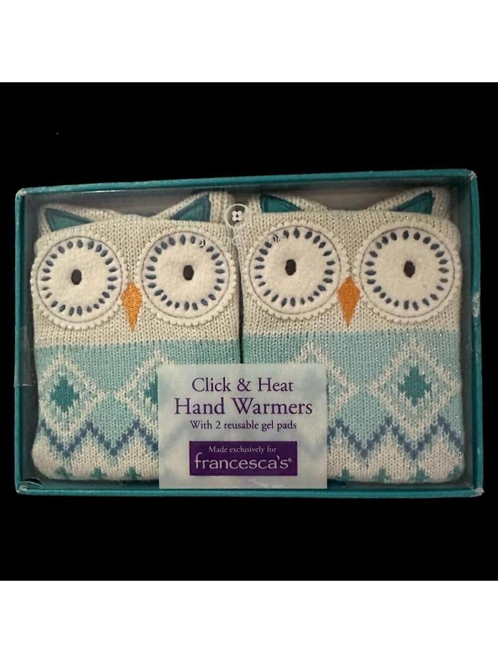 Owl knit hand warmers w reusable gel packs. NWT